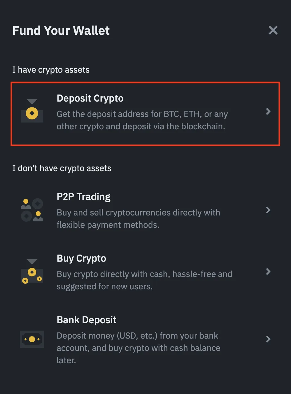 幣安 Convert 頁面，可選支付資產與要收到的 USDT