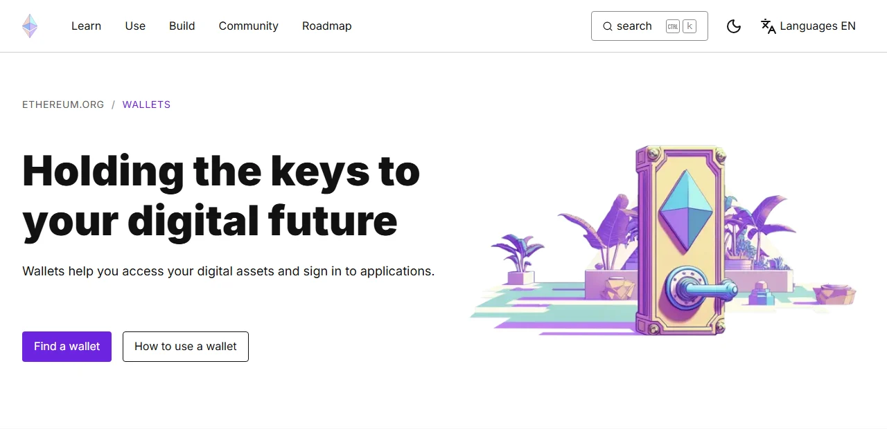 ethereum.org 錢包介紹頁與選擇、使用錢包的入口