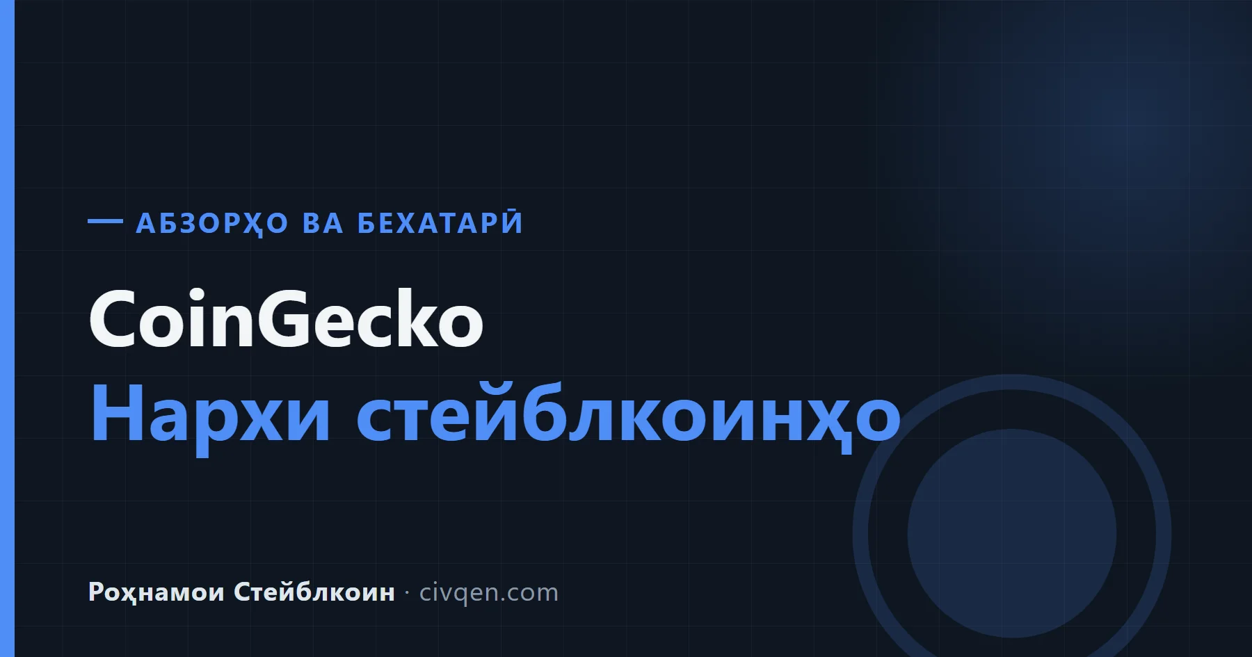 CoinGecko — бозори стейблкоинҳо