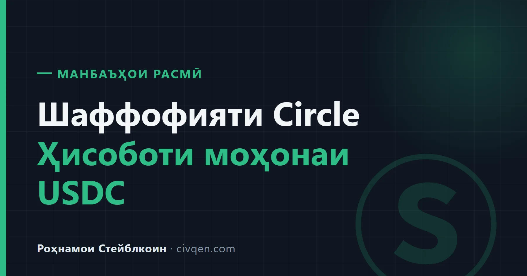Ҳисоботи захираҳои Circle (USDC)